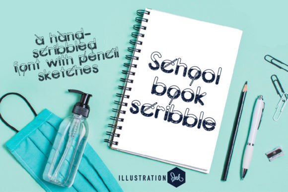 Schoolbook Scribble: A Doodle-Filled Display Font for Brand Charm